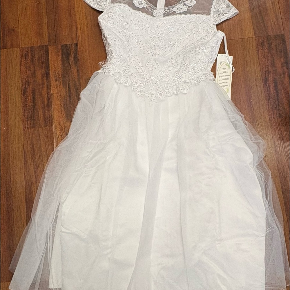 Elegant White Lace Kids Dress